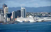 Cruise ship docked at the port of Auckland, New Zealand