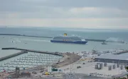 cruise ship arriving at the port of Dover, England