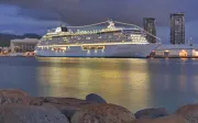 Princess cruise ship docked at the port of Honolulu (Oahu), Hawaii