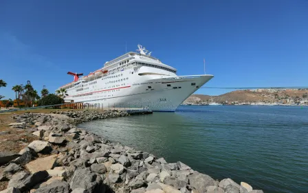 Carnival cruise ship docked at the port of Ensenada, Mexico