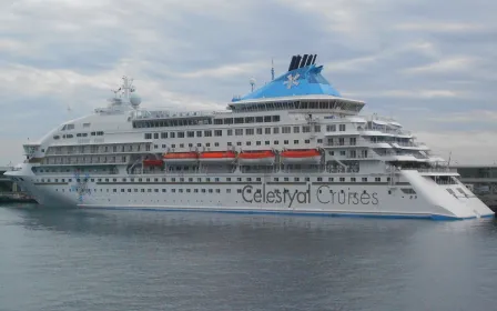 Celestyal Crystal cruise ship sailing to homeport