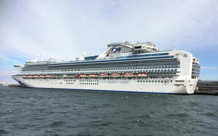 Diamond Princess cruise ship sailing from home port