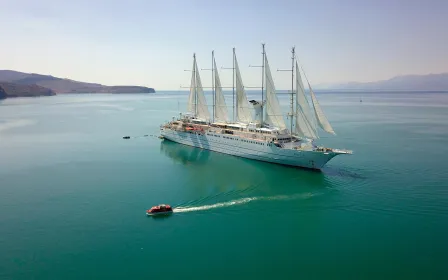 Wind Surf cruise ship sailing from home port