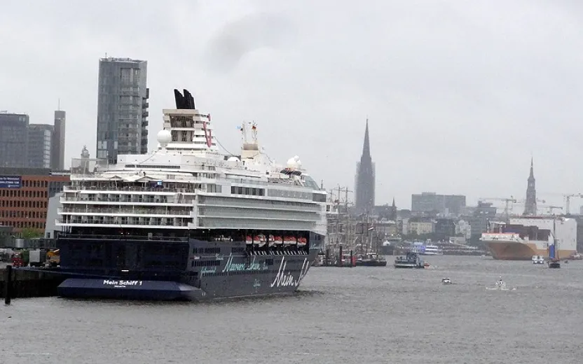 TUI Cruise ship docked at the port of Hamburg, Germany