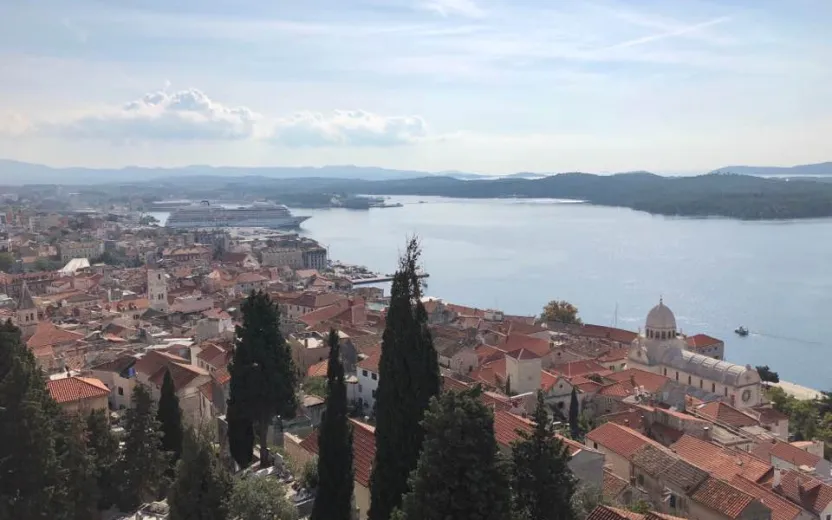 Cruise ship docked at the port of Sibenik, Croatia