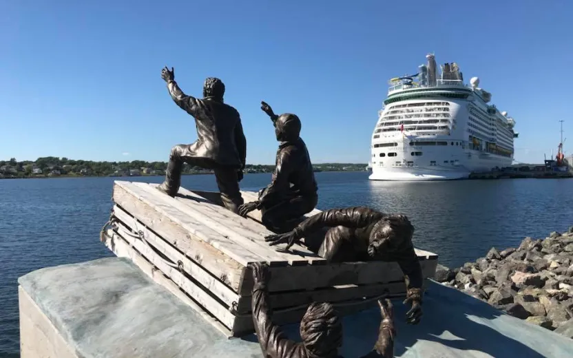 Cruise ship docked at the port of Sydney, Nova Scoti