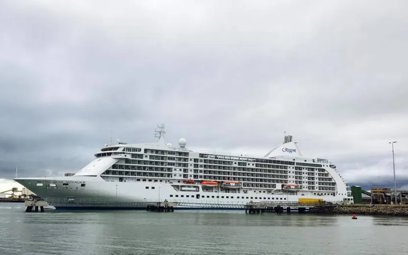 cruise ship docked at the port of Townsville, Australia