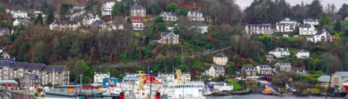 cruise ship docked at the port of Oban, Scotland