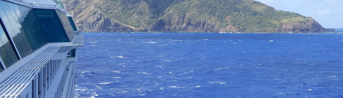 cruise ship at Pitcairn Island