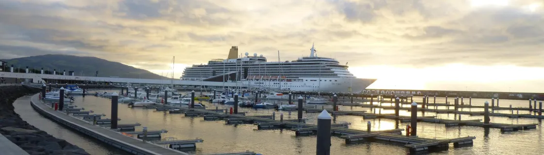 Costa cruise ship docked at the port of Ponta Delgada, Azores