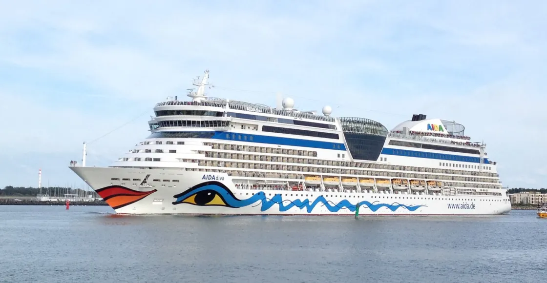 AIDA Diva cruise ship sailing from home port