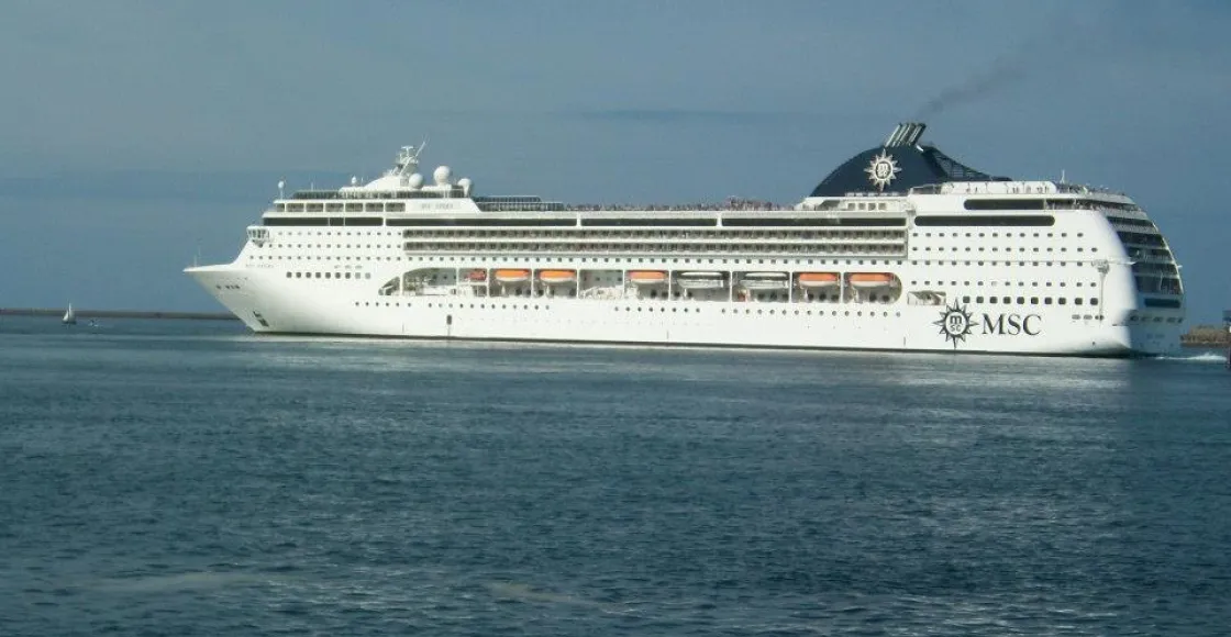 MSC Cruises Opera cruise ship sailing to homeport