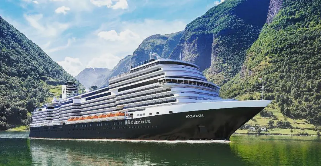 Holland America Line cruise ship ms Nieuw Ryndam sailing to homeport