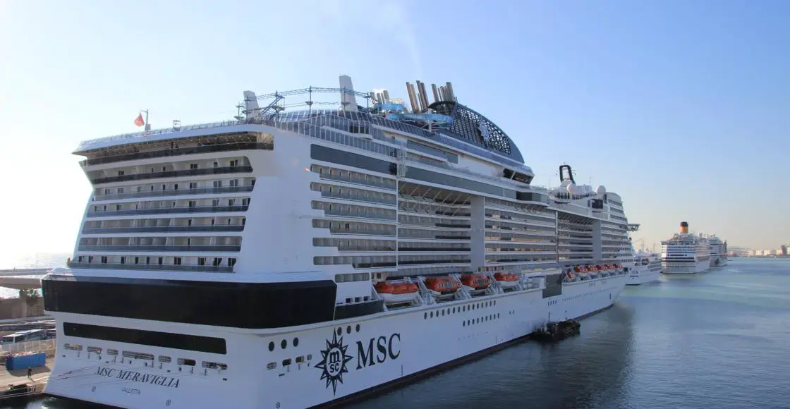 MSC Cruises Meraviglia cruise ship sailing to homeport